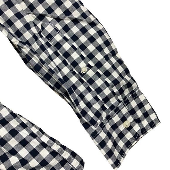 J Crew Shirt L Gingham Plaid Secret Wash Button Down Fall Black White - Picture 10 of 13